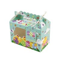 Nouvelle boîte cadeau de Pâques avec fenêtre, motif poussin et œuf, boîte en papier pour fêtes et événements JMD0656 pour cadeaux et loisirs créatifs