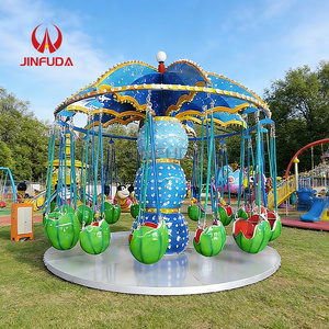 Salıncaklı Uçan Sandalye Lunapark Eğlence Araçları Atlıkarınca Atları Metal ve Fiberglas 500KG'dan Fazla Kapasiteli 16 Kişilik Satılık - Product Image 1