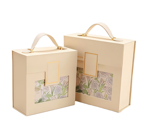 卸売カスタムポータブルウェディングギフトボックス高品質ウェディングギフトボックスセットマグネット式折りたたみ式ホリデーボックスハンドル付き - Product Image 1