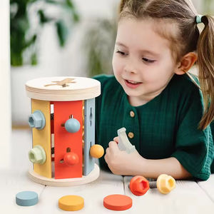 EDULAND Jouets éducatifs multifonctionnels <span class=keywords><strong>en</strong></span> <span class=keywords><strong>bois</strong></span> Montessori Boîte à pièces Boîte à <span class=keywords><strong>outils</strong></span> <span class=keywords><strong>Outils</strong></span> de réparation Jeu de déverrouillage pour enfants filles EN71 - Product Image 4