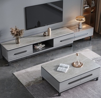 Table basse meuble TV combinaison moderne lumière luxe petit appartement meuble TV télescopique