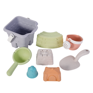 Juego de Juguetes de Playa de Paja de Trigo al por Mayor, 8 Piezas, Cubo de Castillo para Niños, Juguetes de Arena con Bolsa de Malla, Ecológicos, para Jugar con Arena y Agua en Verano - Product Image 6