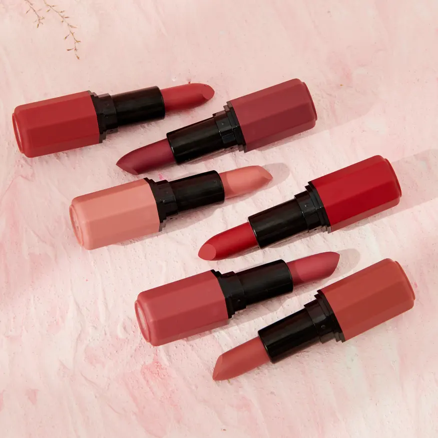 OEM Wholesale High pigment cream vegan velvet lipstick lip balm provide label High quality deep color lipstick makeup cosmetics