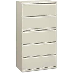 Alera Light Gray 5-Drawer Lateral File 36\" X 18.63\" X 67.63\" 1 Legal/Letter/A4/<b>A5</b>-Size File Metal Material - Product Image 2