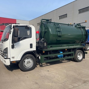 Camion d'aspiration de boues Isuzu 4x2 8 tonnes avec pompe à vide, camion d'aspiration de boues diesel, camion de collecte de boues, prix d'usine neuf - Product Image 3