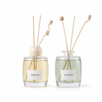 Bouteille en verre vide pour diffuseur d'arômes 200 ml avec bouchon boule en bois, logo personnalisé, vente en gros usine