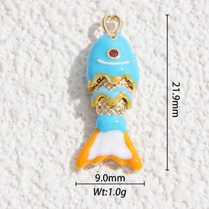 <b>Copper</b> Plated Koi Fish Pendant Mixed Shapes For <b>Bracelet</b> Making Jewelry Findings - Product Image 4