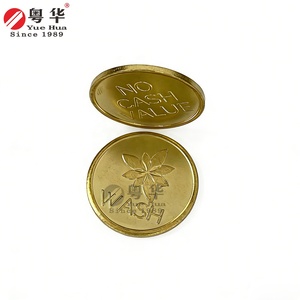 Jetons de lavage de <span class=keywords><strong>voiture</strong></span> en métal avec logo personnalisé, pièces de jeu en laiton, jetons de chariot gaufrés pour machine à laver, vente en gros d'usine - Product Image 2