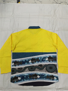 Men <strong>Hi</strong> <strong>Vis</strong> Full Sleeve High Visibility Printing <strong>Button</strong> up Reflective Cotton Work Safety Shirt - Product Image 2