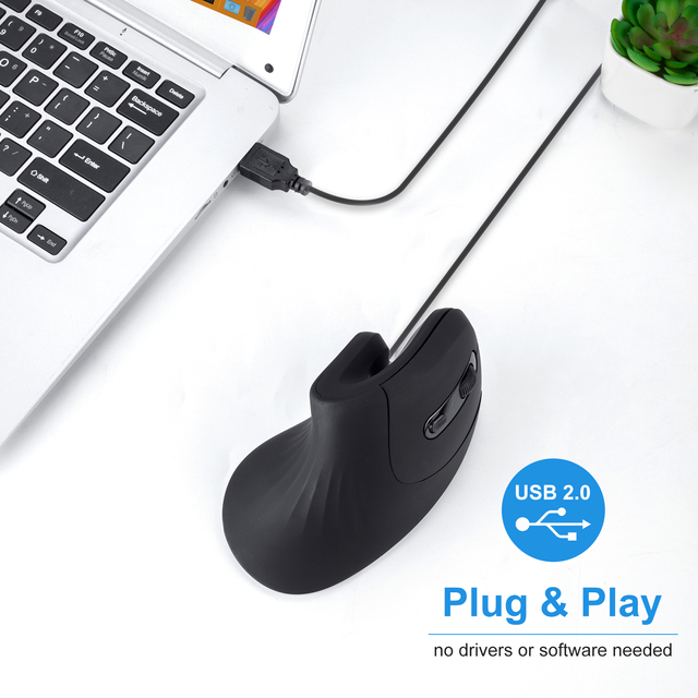 MQ Ergonomic Vertical Wired Mouse USB Right Handed Gaming LED Backlit with Side Buttons in Stock
