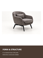 Fauteuil lounge moderne en tissu, fauteuil d'appoint rembourré avec pieds en métal noir pour salon, coin lecture