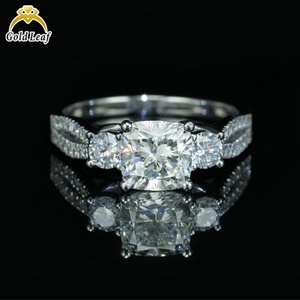 Goldleaf Custom 10K Solid Gold Lab Grown Diamond <b>Ring</b> VVS <b>Cushion</b> Cut 1-3CT IGI Certified White Gold Unisex - Product Image 1