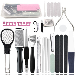 Kit d'outils de pédicure 27 pièces avec lime à pieds, pierre ponce, éliminateur de callosités pour adulte, kit de manucure et pédicure portable - Product Image 5