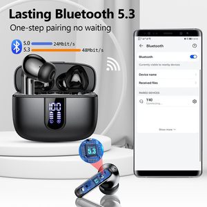 Boutique en ligne de commerce électronique, écouteurs Bluetooth Y40 Tws ANC ENC avec réduction de bruit d'appel, commande intelligente, écouteurs sans fil pour smartphone - Product Image 4