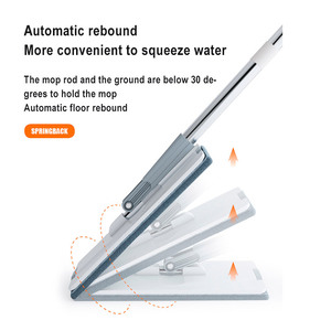Serpillère automatique à essorage plat et seau de nettoyage, évite le lavage à la main, serpillère en microfibre, serpillère pour nettoyer le sol, serpillère paresseuse - Product Image 4