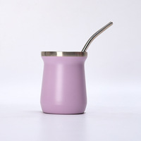 Bouteille d'eau réutilisable en acier inoxydable 304 à double paroi de 8 oz, isolée sous vide, tasse Mate, gourde de voyage en gros, vente chaude