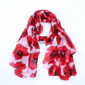 Nouvelle mode grand <span class=keywords><strong>coquelicot</strong></span> imprimé écharpe châle longue fleur frange motif silencieux écharpes pour femmes pour l'automne et le printemps - Product Image 3
