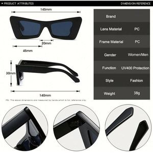 Lunettes de soleil tendance jaunes UV400 style œil de chat contrastant pour femmes et hommes – Vente en gros - Product Image 6