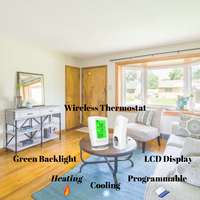 Termostato de Habitación Programable de Pared, Control de Temperatura Inteligente Inalámbrico para Sistema de Calefacción Eléctrica