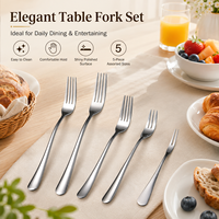 Lot de fourchettes de table en acier inoxydable série 1010, manche long, poli miroir, pour restaurant, maison, hôtel