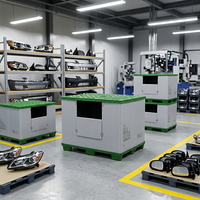Caisse palette en plastique robuste, pliable, grande capacité, empilable, recyclable, durable et solide