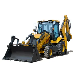 Pabrik Cina Backhoe Loader 2,5 Ton 4 Roda Front End Loader Hidrolik Diartikulasi Industri Pertanian Loader Backhoe