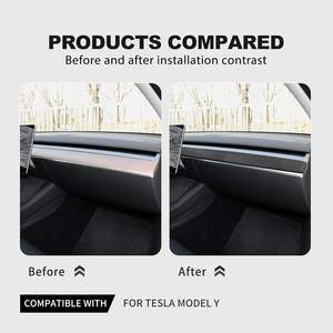 Cubierta Decorativa para el Panel de Instrumentos del Automóvil, Estilo Alcantara, para Tesla Model 3 Y 2017-2024, Tira Decorativa para el Tablero, Accesorios Interiores para el Automóvil - Product Image 4