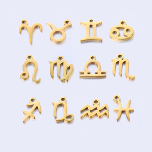 Venta al por mayor de constelaciones de acero inoxidable a prueba de agua DIY horóscopo 12 signo del zodiaco astrología alto pulido colgantes de joyería de moda - Product Image 3