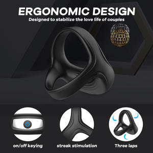 Anneau de pénis électrique vibrant, stimulateur du clitoris, manchon de stimulation, anneau de pénis pour l'éjaculation, jouets sexuels pour hommes, anneaux de chasteté pour hommes - Product Image 5