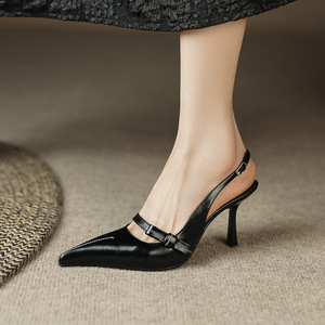 Chaussures en cuir véritable de haute qualité pour femmes, sandales élégantes à bout pointu, talons fins sexy, pour soirées et occasions spéciales. - Product Image 3