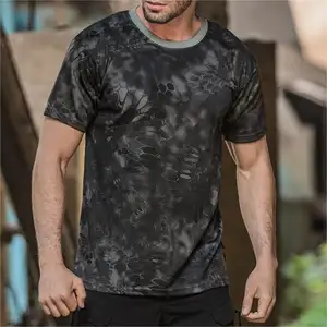 Outdoor Pythonprint Camouflage Slim-Fit T-Shirt Met Korte Mouwen Voor Heren