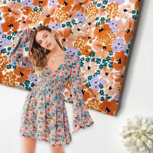 Ernte 100% Rayon Stoff gewebt 115g/m² 45s Rayon Popel ine Liberty Blumenmuster Digitaldruck Stoff für Kleid