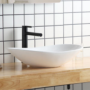 כלים סניטריים מודרני סגנון סגלגל מאט שחור כיור אמנות השיש קרמיקה יד לשטוף אגן שחור כלי רחצה כיור - Product Image 6