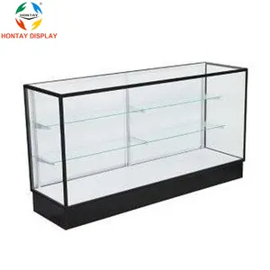 Full Vision Showcase With LED Lighting Glass Display Cabinets Tall Products Display Cases