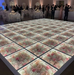 Piattaforma di nozze LED fase 3D effetto specchio vetro temperato Led pista da ballo <span class=keywords><strong>fiori</strong></span> Display per la festa di nozze - Product Image 6