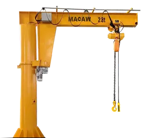 Jib Crane 0.5 Sampai 2 Ton Lokakarya dengan Kolom Kecil Tipe Tiang Geser Jib Crane Berputar Single Boom Crane