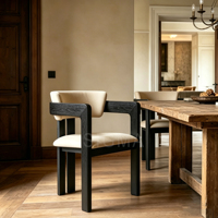 Ensemble de table et chaises de salle à manger en bois massif pour l'intérieur, structure en bois robuste, meubles pour la maison et l'hôtel