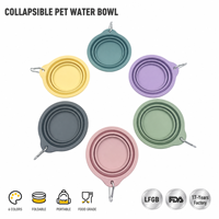 Yunuoxi Gamelle d'eau pliable pour animaux de compagnie, 6 couleurs au choix, 14 cm 13 cm, gamelle pliable en silicone pour chien, plate de 1,5 cm, 70g, vente en gros usine