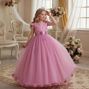 Nuovo Abito da Sposa Corto con Paillettes per Bambine, Vestito da Principessa per Sfilate e Spettacoli - Product Image 1