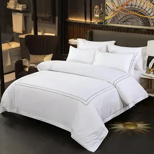 Set di lenzuola in tessuto di cotone 100% set di biancheria da letto per hotel