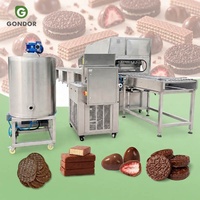Chaîne de production de biscuits enrobés de chocolat pour arachides, ligne de production de bulles de chocolat de 400 mm avec refroidissement