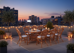 Juego de Comedor Moderno de Ratán JAVA para Muebles Comerciales, Juego de Restaurante con Mesa Larga y Uso en Exteriores para Hotel - Product Image 2