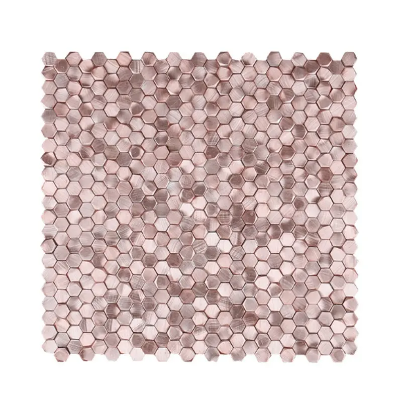 Алюминиевая розовая настенная плитка backsplash, шестигранная мозаичная плитка