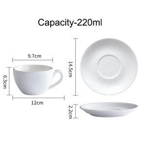 Juego de Taza <span class=keywords><strong>y</strong></span> Platillo de Cerámica Gruesa, Taza para Latte Art de 220 ml, Taza para Cappuccino, Taza para Espresso, Vajilla para Restaurante/Cafetería, Logotipo Personalizado - Product Image 5