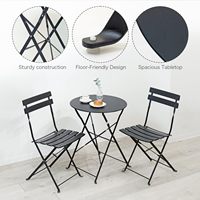 Ensemble de table et chaises de bistrot pliantes en fer rose moderne avec logo couleur personnalisé pour parc, jardin, patio, balcon, hôtel, repas en plein air