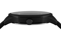 Montre homme noire, étanche 3 ATM, quartz, bracelet simple en acier inoxydable 20 mm, mouvement SEIKO, logo de marque personnalisé, finition mate IP, chiffres arabes.