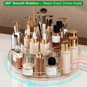 Organizador de Maquillaje Giratorio 360°, Transparente, de Plástico Ecológico, Moderno, Bandeja Giratoria para Joyería y Cosméticos, Modelo 2 - Product Image 3