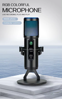 USB-C RVB filaire flux enregistrement bureau Studio Podcast ordinateur condensateur Microphone Kit enregistrement Studio équipement pour téléphone