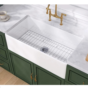 <span class=keywords><strong>Lavello</strong></span> da <span class=keywords><strong>cucina</strong></span> in ceramica stile rustico americano, a vasca singola, con frontale a grembiule, semi-incassato, profondo, per uso domestico - Product Image 4