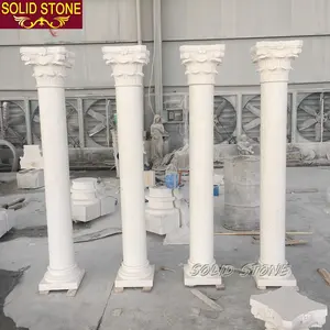 Design clássico de Corinto architectural coluna de mármore esculpido à mão colunas da varanda pilar de mármore branco